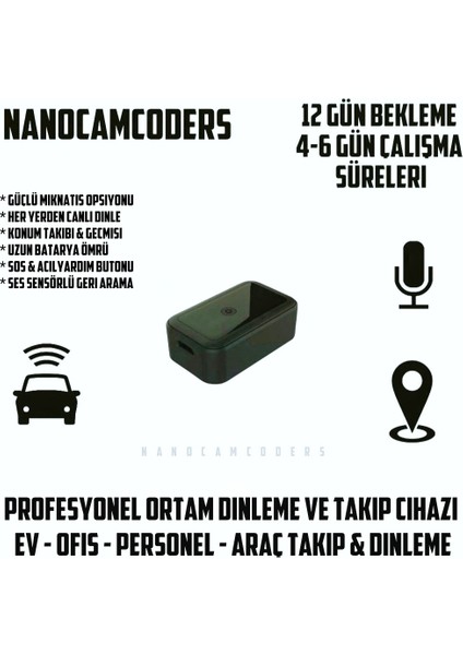 Nano Simkartlı Konum Takip ve Uzaktan Dinle Ses Kayıt Hd Gizli Arama - Kamera Özelliği Yoktur