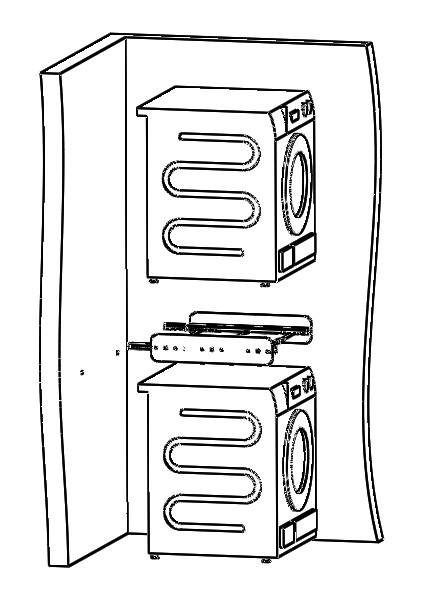 Tüm Makineler İçin Uyumlu Metal&Kemersiz Çamaşır Kurutma Makinesi ve Çamaşır Yıkama Makinesi Üst-Üste Birleştirme Aparatı(Beyaz)