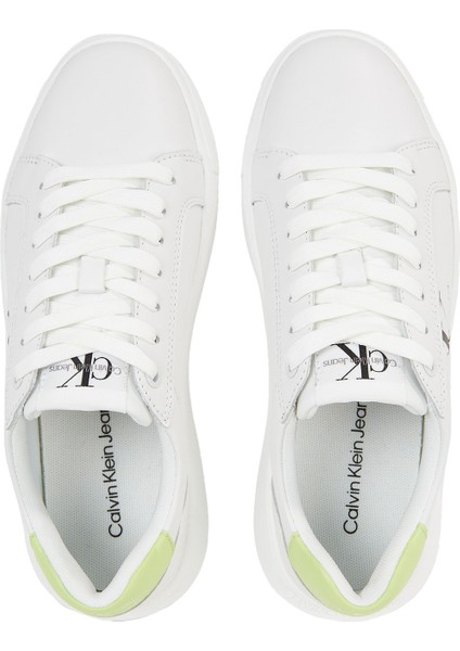 Calvin Klein Chunky Cupsole Mono Lth W Beyaz Kadın Sneaker