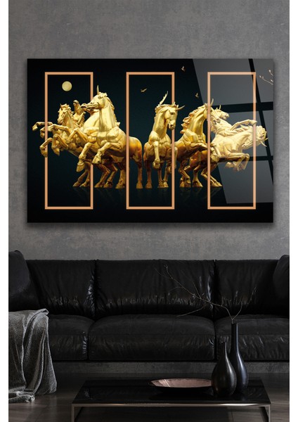 Altın Atlar Cam Tablo