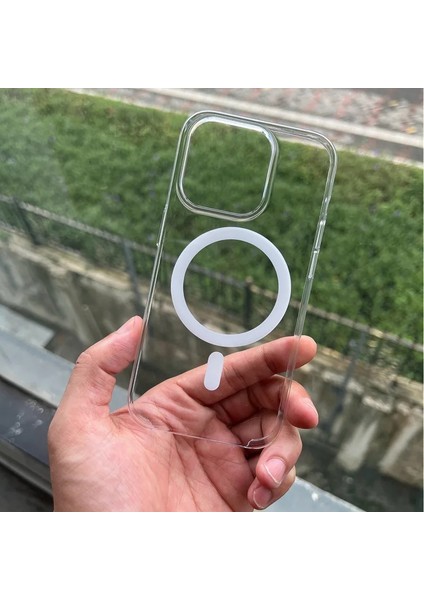 Apple iPhone 14 Pro Kılıf Şeffaf Sararmaz Kristal Magsafe Altı Açık Sert Pc Premium Kapak