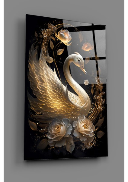 Kuğu Dekoratif Cam Tablo - Ev ve Ofis Dekorasyonu fiyatları