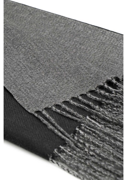 Siyah Gri Çift Taraflı Kışlık Şal fırsatları