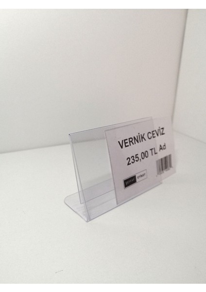 Şeffaf Etiket 10 Adet Pvc Şeffaf Etiketlik 5 x 7 cm Ayaklı Açılı Pvc Etiketlik Etiket Cebi Ürün Etiketliği