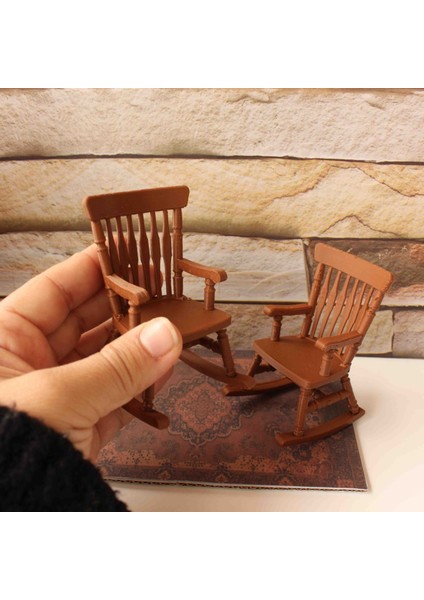 Kahverengi 2adet Minyatür Sallanan Sandalye fiyatları