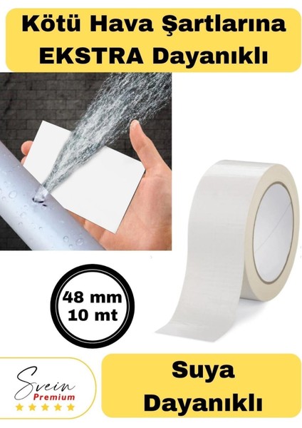 Çok Amaçlı Su Geçirmez Sızdırmaz Dayanıklı Izolasyon Beyaz Tamir Bandı 48 mm 10 mt 1 Adet