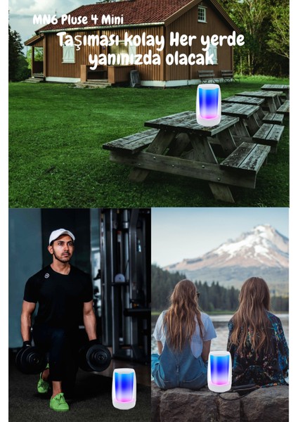 Pluse 4 Mini Taşınabilir Bluetooth Hoparlör/360°ledli Hoparlör/dekoratif Aydınlatma/led Işıklı Gece Lambası indirimleri