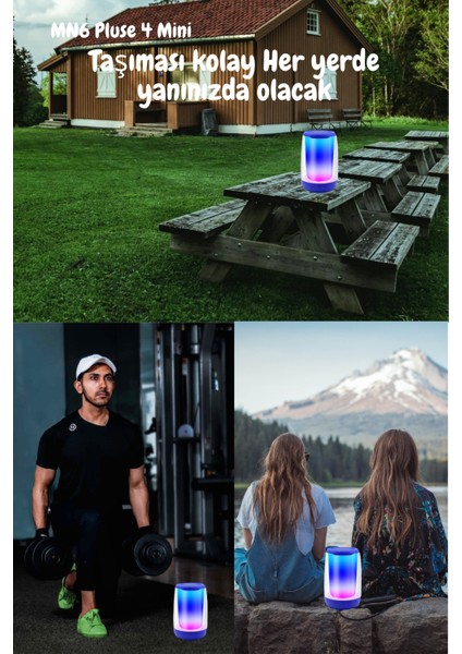 Pluse 4 Mini Taşınabilir Bluetooth Hoparlör. Işıklı Bluetooth Hoparlör. Kablosuz Bluetooth Hoparlör.temperli Camdan Üretilmiş Bluetooth Hoparlör