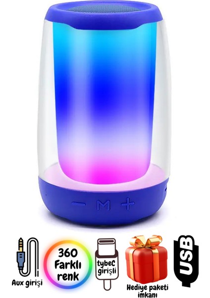 Pluse 4 Mini Taşınabilir Bluetooth Hoparlör. Işıklı Bluetooth Hoparlör. Kablosuz Bluetooth Hoparlör.temperli Camdan Üretilmiş Bluetooth Hoparlör