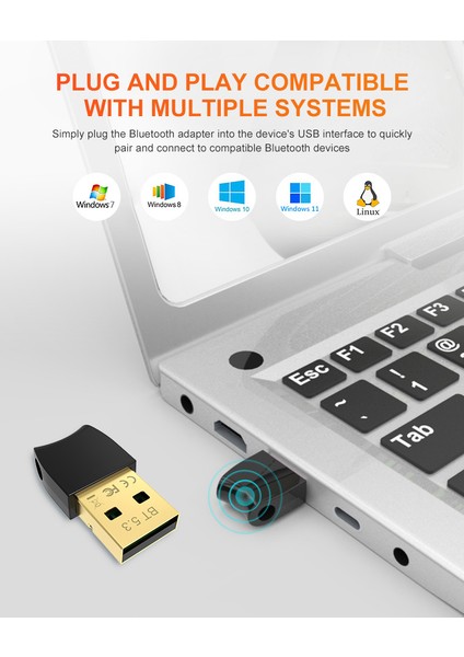 Zrh Bluetooth Adaptör V 5.3 USB Bluetooth Adaptörü Dongle