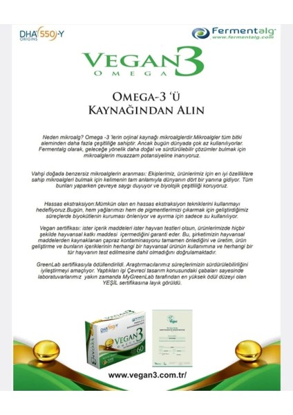 Mikroalglerden Elde Edilen Bitkisel İçerikli OMEGA-3 DHA