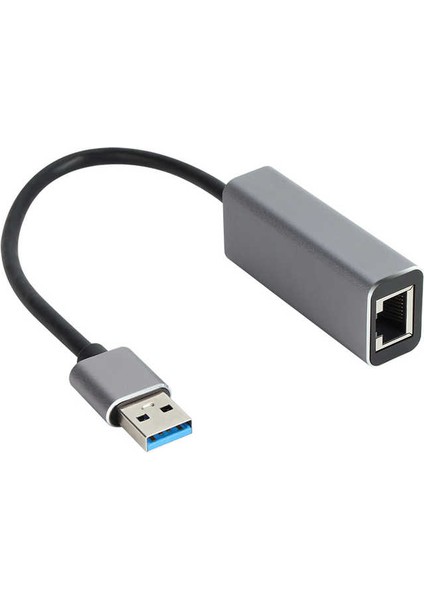 USB 3.0 - 10/100/1000 Mbps RJ45 Ethernet Çevirici Adaptör Alüminyum Kasa