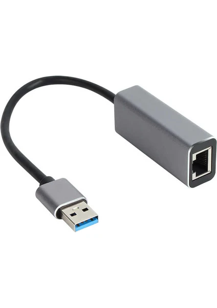 Zrh USB 3.0 - 10/100/1000 Mbps RJ45 Ethernet Çevirici Adaptör Alüminyum Kasa