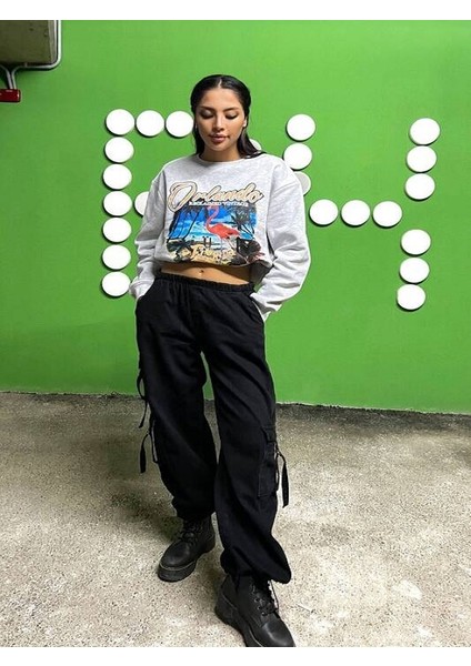 Flamingo Baskılı Şardonlu Sweatshirt