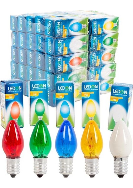 LD-1407R 7 WATT TEK E14 DUY (COLOUR) RENKLİ PARFÜM AMPUL (50LİK KUTU)