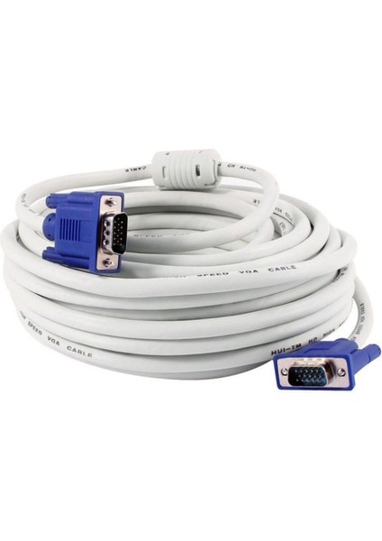 VGA Kablosu 15PİN Erkek Erkek Filtreli Beyaz 10MT IRN-2010