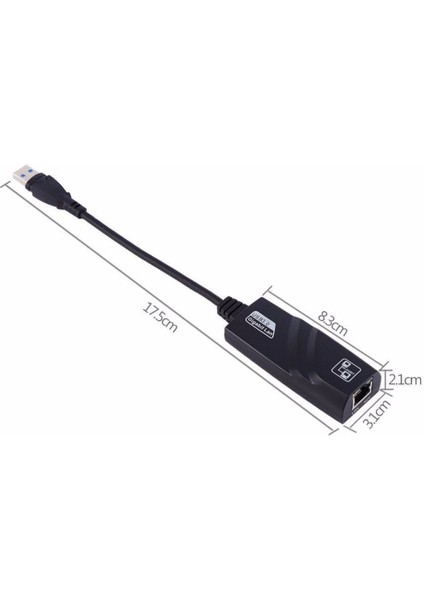 USB 3.0 To Ethernet RJ45 Adaptörü Gigabit 10/100/1000MBPS Çevirici Dönüştürücü USB Dönüştürücü