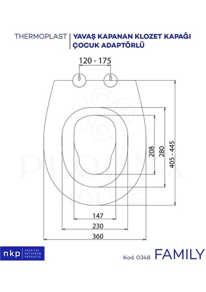 Plodna House Family C Model Çift Kullanımlı Klozet Kapağı Küçük&büyük Çocuk Adaptörlü