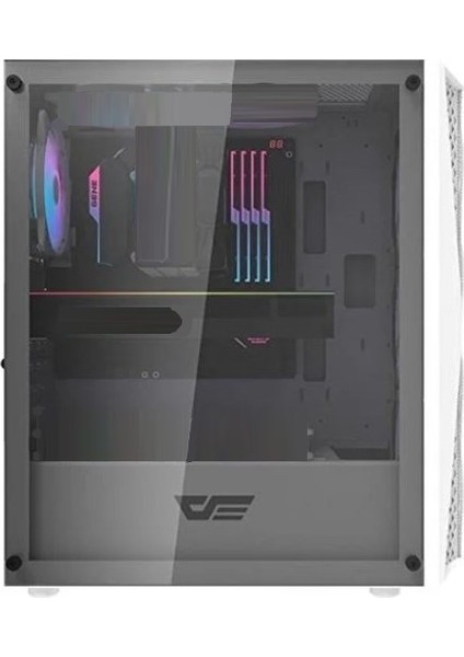 Melody White 4X12 cm Fanlı Temperli Cam Mesh Panel Beyaz Bilgisayar Kasası modelleri