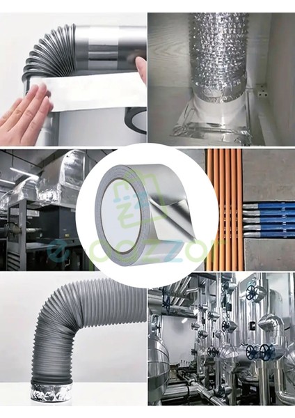 Isıya & Suya Dayanıklı 10 mt Alüminyum Folyo Soba Boru Mutfak Araç Kablo Tamir Sargı Izolasyon Bantı