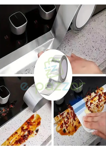 Isıya & Suya Dayanıklı 10 mt Alüminyum Folyo Soba Boru Mutfak Araç Kablo Tamir Sargı Izolasyon Bantı fiyatları