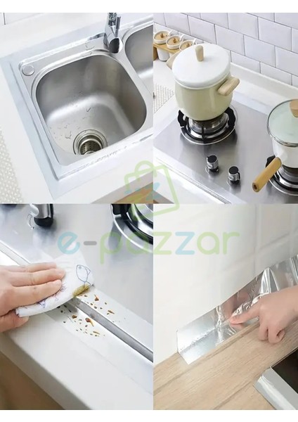 Isıya & Suya Dayanıklı 10 mt Alüminyum Folyo Soba Boru Mutfak Araç Kablo Tamir Sargı Izolasyon Bantı fırsatları