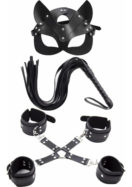 Maske Kırbaç Bileklik 5 Li Harness Deri Set Brnm 19653 [gymberq]