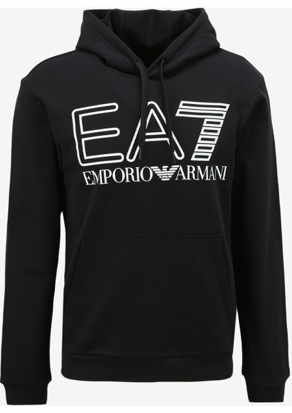 Ea7 Kapüşon Yaka Siyah Erkek Sweatshirt 6RPM09PJSHZ1200