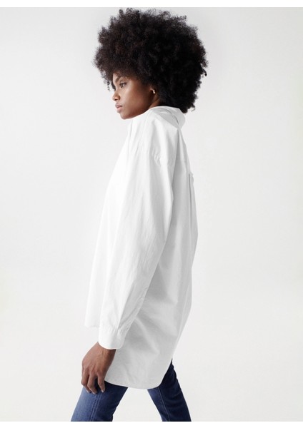 Normal Gömlek Yaka Beyaz Kadın Gömlek 21006508 modelleri