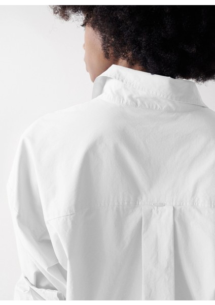 Normal Gömlek Yaka Beyaz Kadın Gömlek 21006508 fırsatları