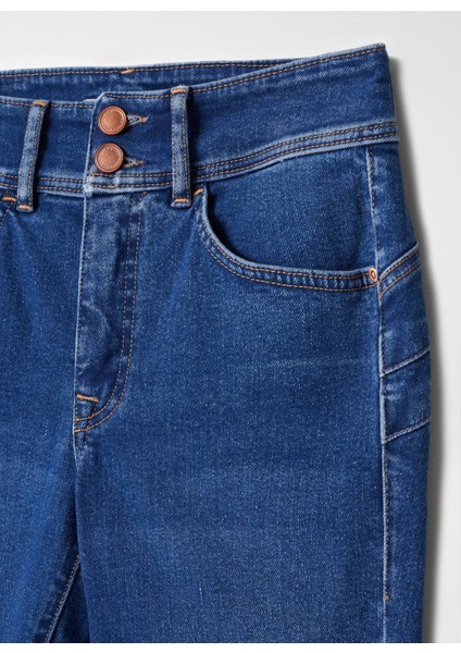 Orta Bel Slim Paça Cropped Fit Mavi Kadın Denim Pantolon 21006983 modelleri