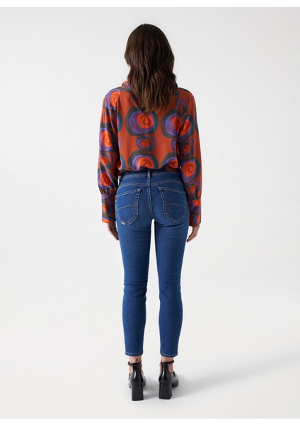 Orta Bel Slim Paça Cropped Fit Mavi Kadın Denim Pantolon 21006983 fırsatları