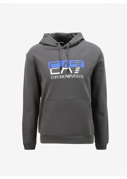 Ea7 Kapüşon Yaka Koyu Gri Erkek Sweatshirt 6RPM02PJ07Z1977