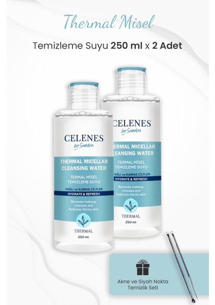 Thermal Misel Temizleme Suyu 250 ml x 2 Adet ve Siyah Nokta Temizleyeci Set