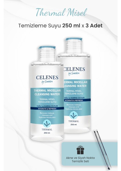 Thermal Misel Temizleme Suyu 250 ml x 3 Adet ve Siyah Nokta Temizleyeci Set