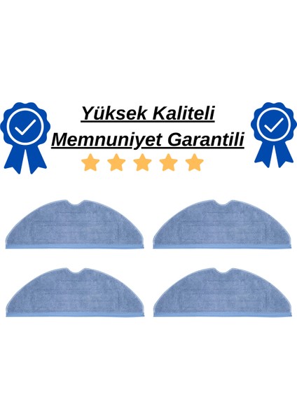 Roborock S7 Uyumlu 4 Adet Mop Fiber Bez Paspas
