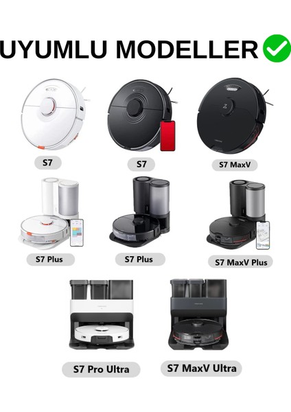 Roborock S7 Uyumlu 4 Adet Mop Fiber Bez Paspas