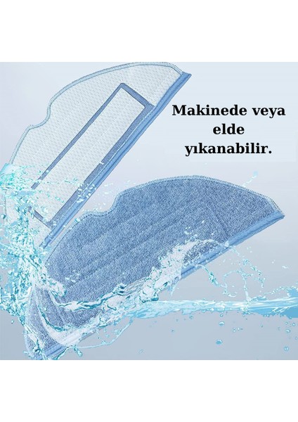 Roborock S7 Uyumlu 4 Adet Mop Fiber Bez Paspas