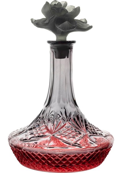 Kırmızı Gri Cam Şişe 30 cm 1300 ml