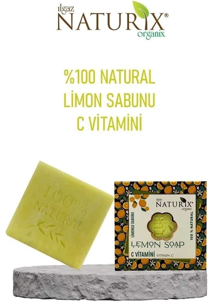 Natural Limon Sabunu Arındırıcı Sivilce ve Siyah Nokta Karşıtı C Vitaminli %100 Doğal Lemon Soap