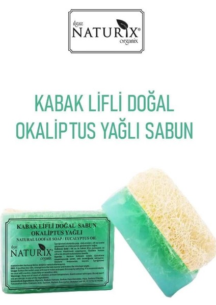 Doğal Kabak Lifli Okaliptus Yağlı Sabun Nemlendirici Peeling Etkili Arındırıcı Okaliptus Soap 130 gr