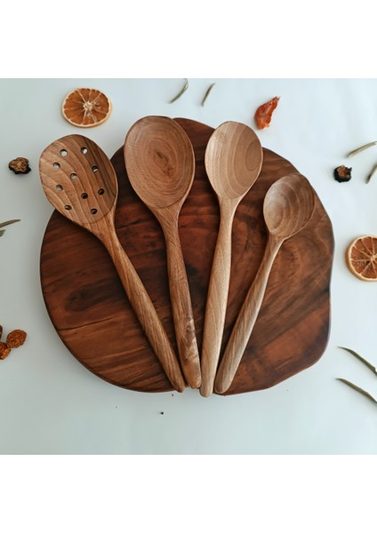 Ahşap Tahta Servis, Sunum Kaşık Seti - El Yapımı Ceviz Ağacı modelleri
