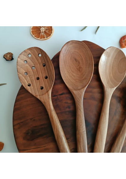 Ahşap Tahta Servis, Sunum Kaşık Seti - El Yapımı Ceviz Ağacı fırsatları