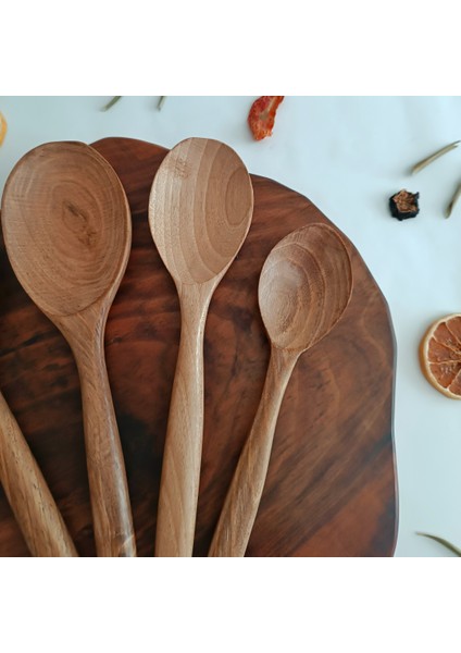 Ahşap Tahta Servis, Sunum Kaşık Seti - El Yapımı Ceviz Ağacı indirimleri