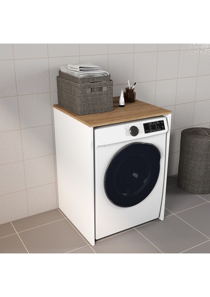 Mobilya Çamaşır Makinesı ve Kurutma Makinesi Dolabı Beyaz fırsatları