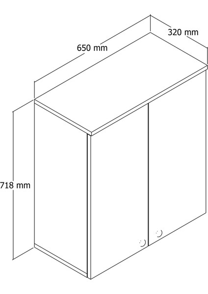 2 Kapaklı Banyo Dolabı Duvara Monte Çok Amaçlı Dolap
