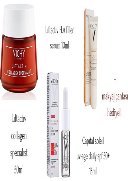 Vıchy Liftactiv Collagen Specialist 50ML+SUPREME H.a. Filler Serum 10ML+CAPITAL Soleil Spf+50 15ML 8690657243145