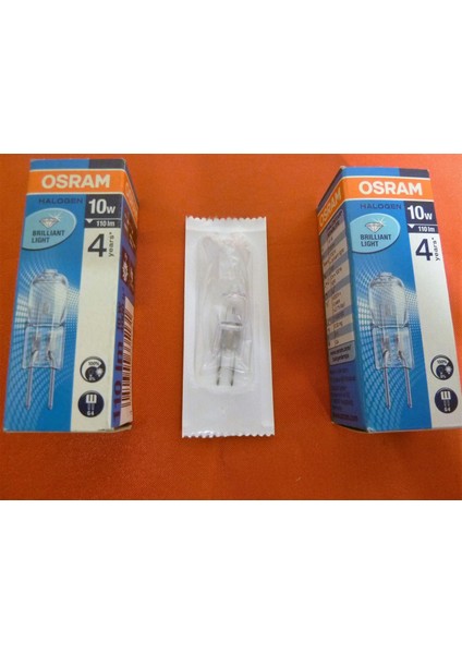 Osram 6V 10W G4 64410S Kapsül, Iğne Bacak İç Halojen Ampul. 2 ad.