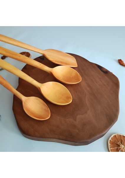 Ahşap Tahta Servis ve Sunum Kaşığı ve Spatula Seti - El Yapımı - Şimşir Ağacı modelleri