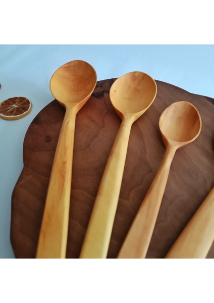 Ahşap Tahta Servis ve Sunum Kaşığı ve Spatula Seti - El Yapımı - Şimşir Ağacı fırsatları